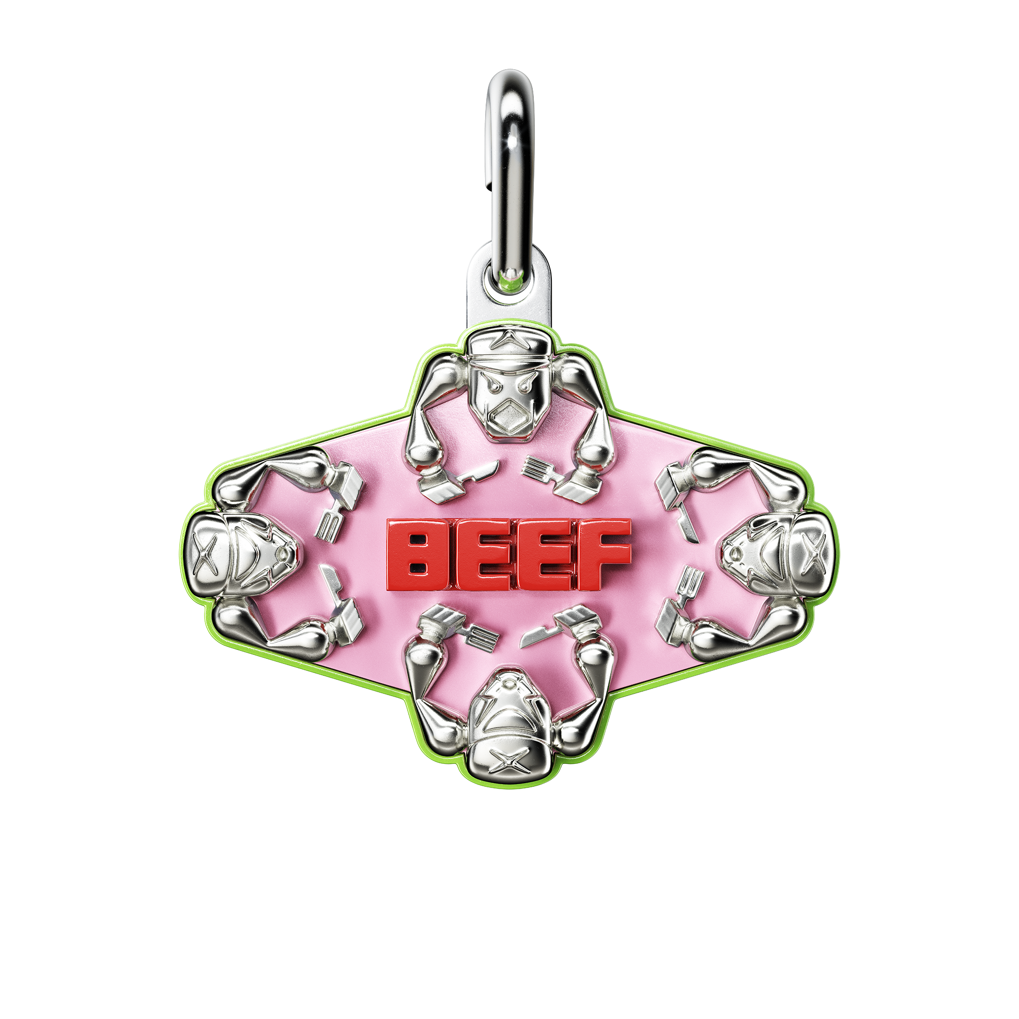 A detail of Beef Pendant in Retba Pink